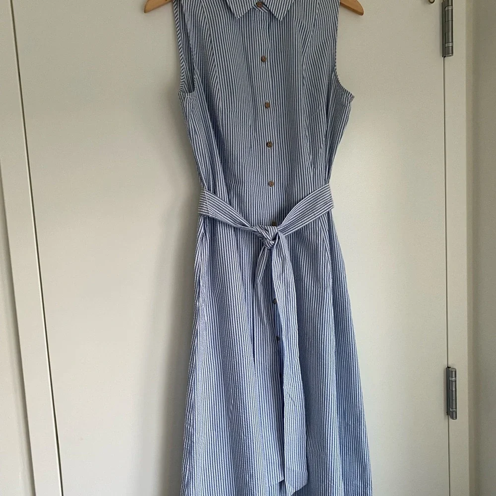Anne Klein “Diane” Seersucker Midi Shirt Dress - Picture 1 of 7